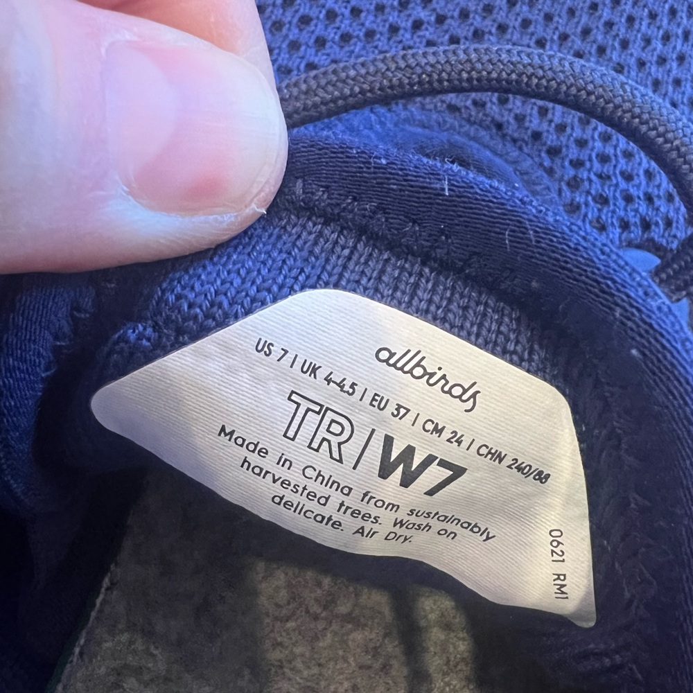 Women’s like new size 7 blue allbirds worn 1x - Picture 6 of 6